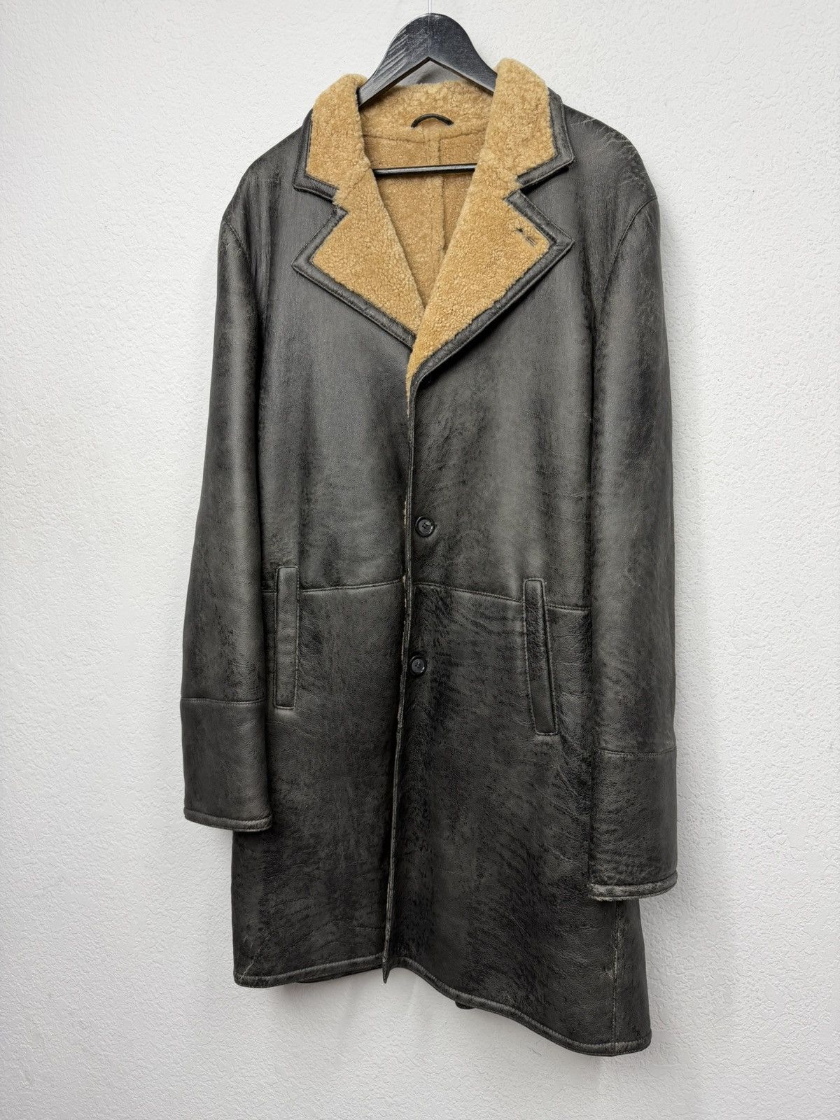 If Six Was Nine Vintage Balenciaga Style Leather Trench Coat Shearling Y2K Size US M / EU 48-50 / 2 - 7 Thumbnail