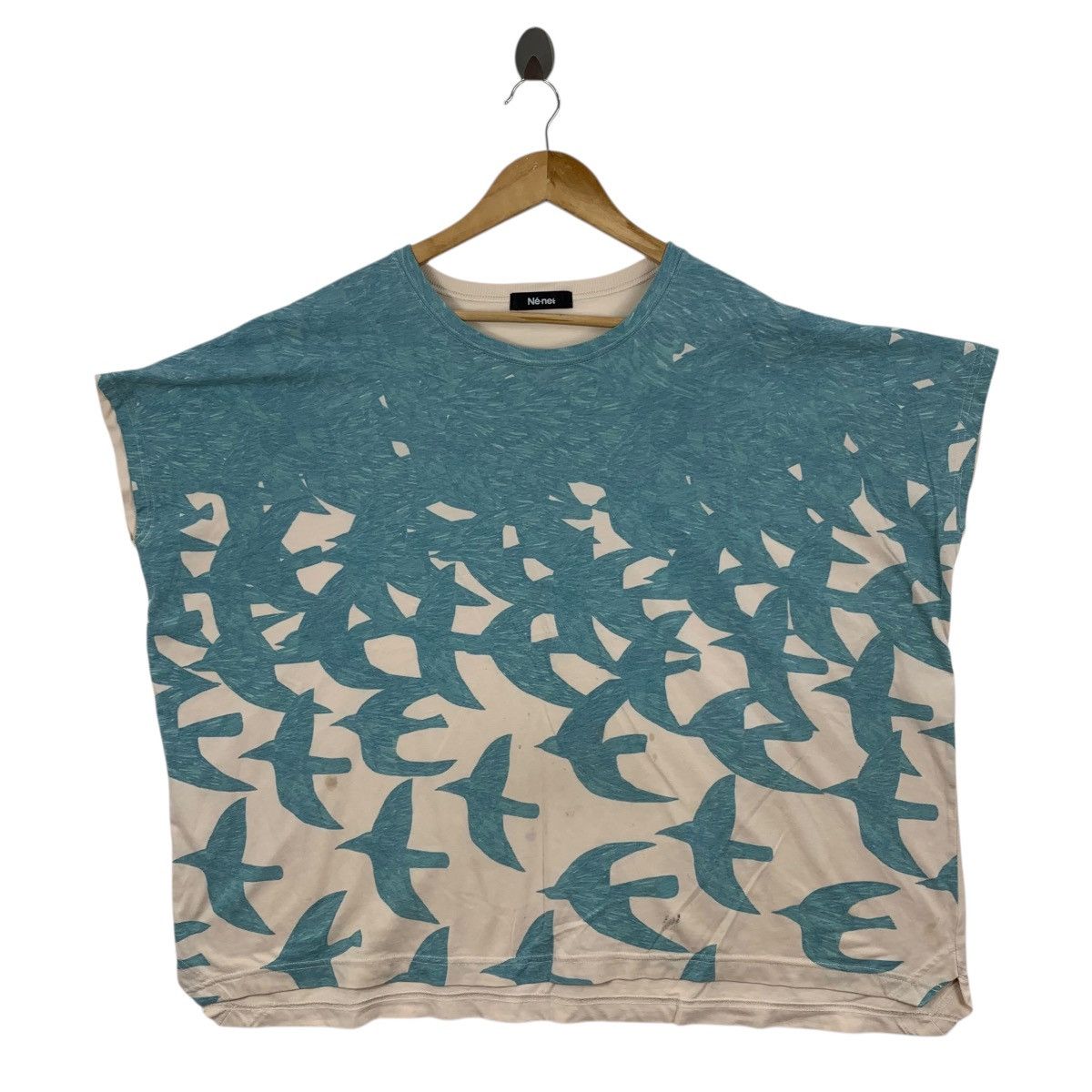 Issey Miyake NE-NET ISSEY MIYAKE Birds Overprint Bat Short Sleeve Tshirt Size XXL / US 16-18 / IT 52-54 - 1 Thumbnail