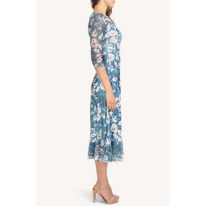 Other Komarov Petite Charmeuse & Chiffon Midi Dress 3/4 Sleeve Size S / US 4 / IT 40 - 7 Thumbnail