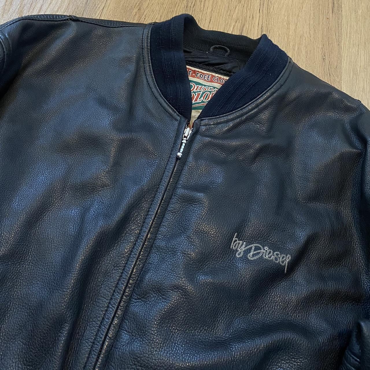 Diesel 80s Diesel Vintage Black 100% leather bomber jacket Size US L / EU 52-54 / 3 - 2 Thumbnail