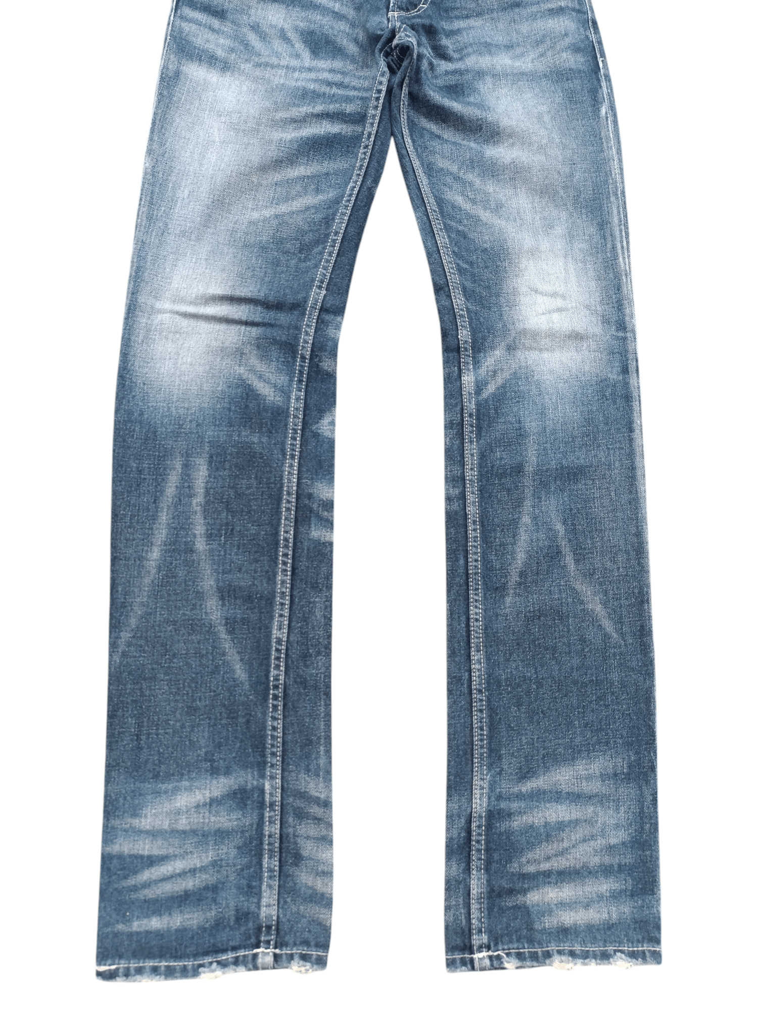 If Six Was Nine SEMANTIC DESIGN Japan Skinny Whiskers Faded Denim Size US 30 / EU 46 - 5 Thumbnail