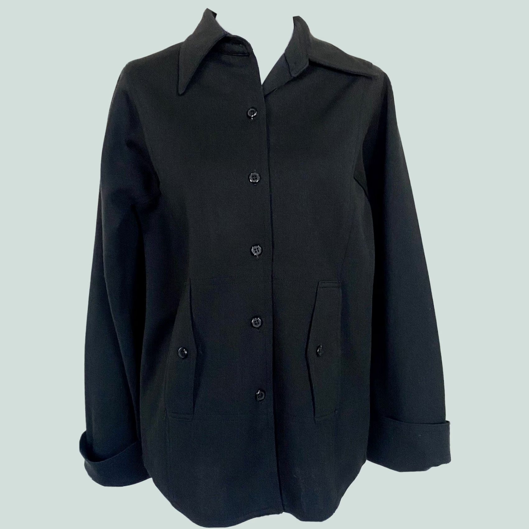 Vintage VINTAGE Ms Doris of California Blazer Jacket Women's Plus Size 13 Black Front Button Polyester 20.5" Chest 27" Length 24" Sleeve Mens Girls Size XL / US 12-14 / IT 48-50 - 1 Thumbnail