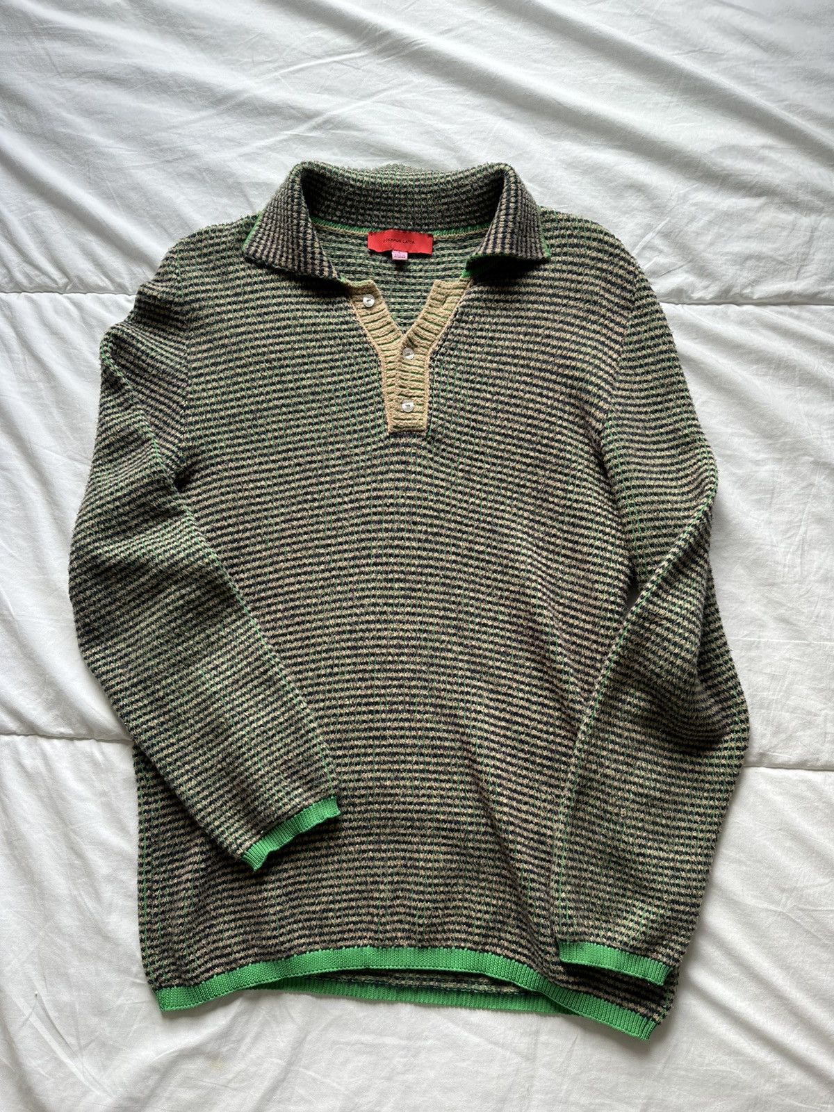 image of Eckhaus Latta Pixel Knitted in Green, Men's (Size Large)