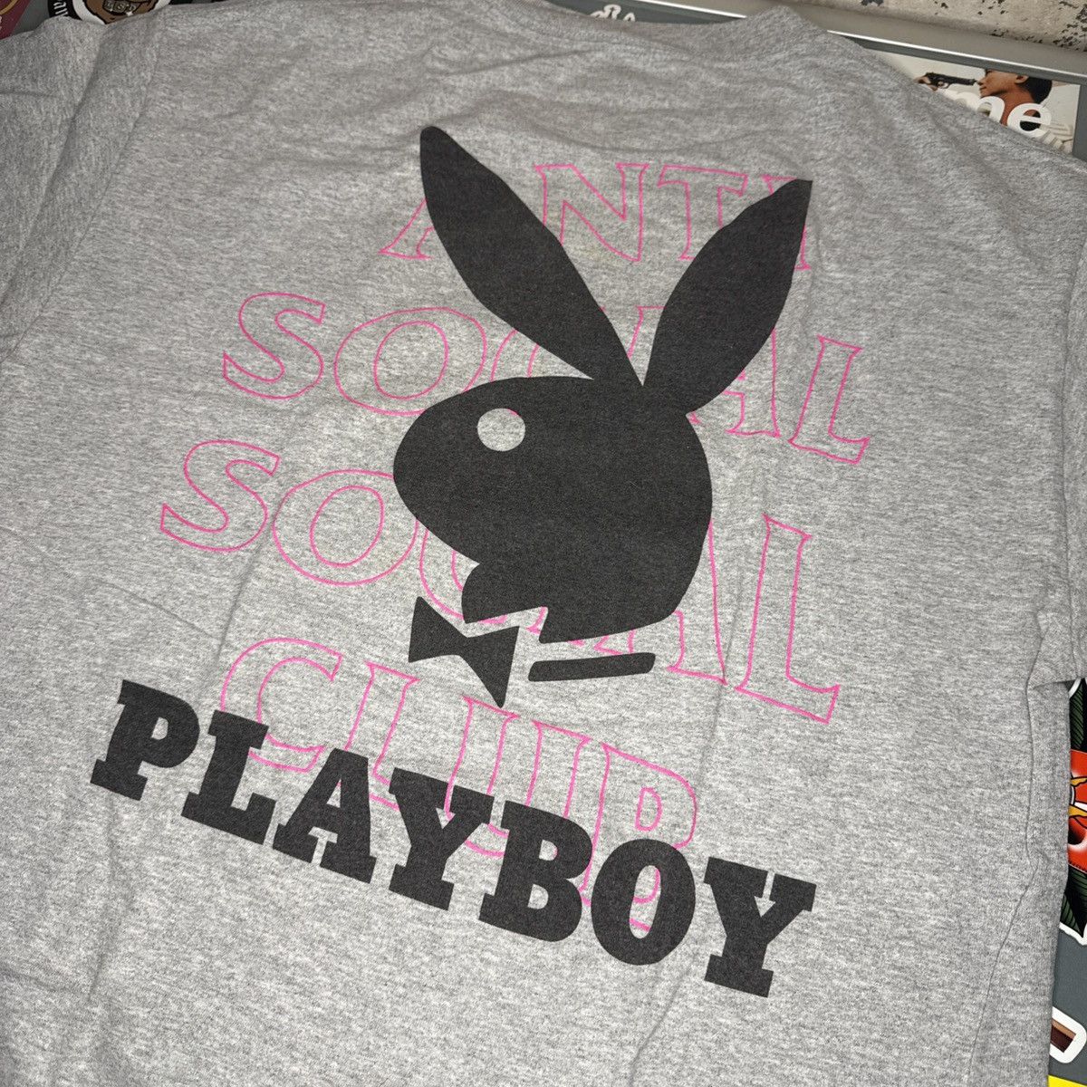 Anti Social Social Club × Playboy Anti Social Social Club Playboy Tee Heather Gray Sz Large Size US L / EU 52-54 / 3 - 2 Thumbnail