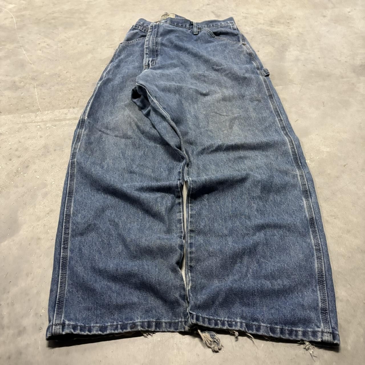 Japanese Brand × Vintage Crazy Vintage Y2K/2000s Baggy Medium Wash Skater Carpenter Denim Jeans! Size US 40 / EU 56 - 3 Thumbnail