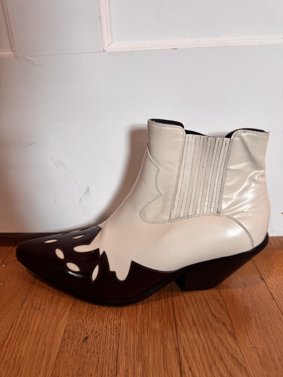 Enfants Riches Deprimes RARE ERD Midnight cowboy boots ivory and burgundy Size US 10 / EU 43 - 7 Thumbnail