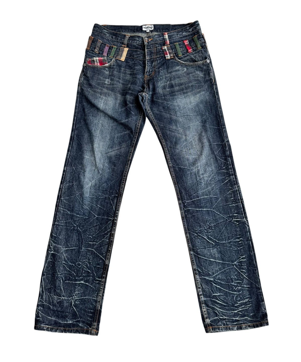 Japanese Brand 🔥Japanese Brand Nylaus Double Waist Distressed Jeans Size US 34 / EU 50 - 2 Thumbnail