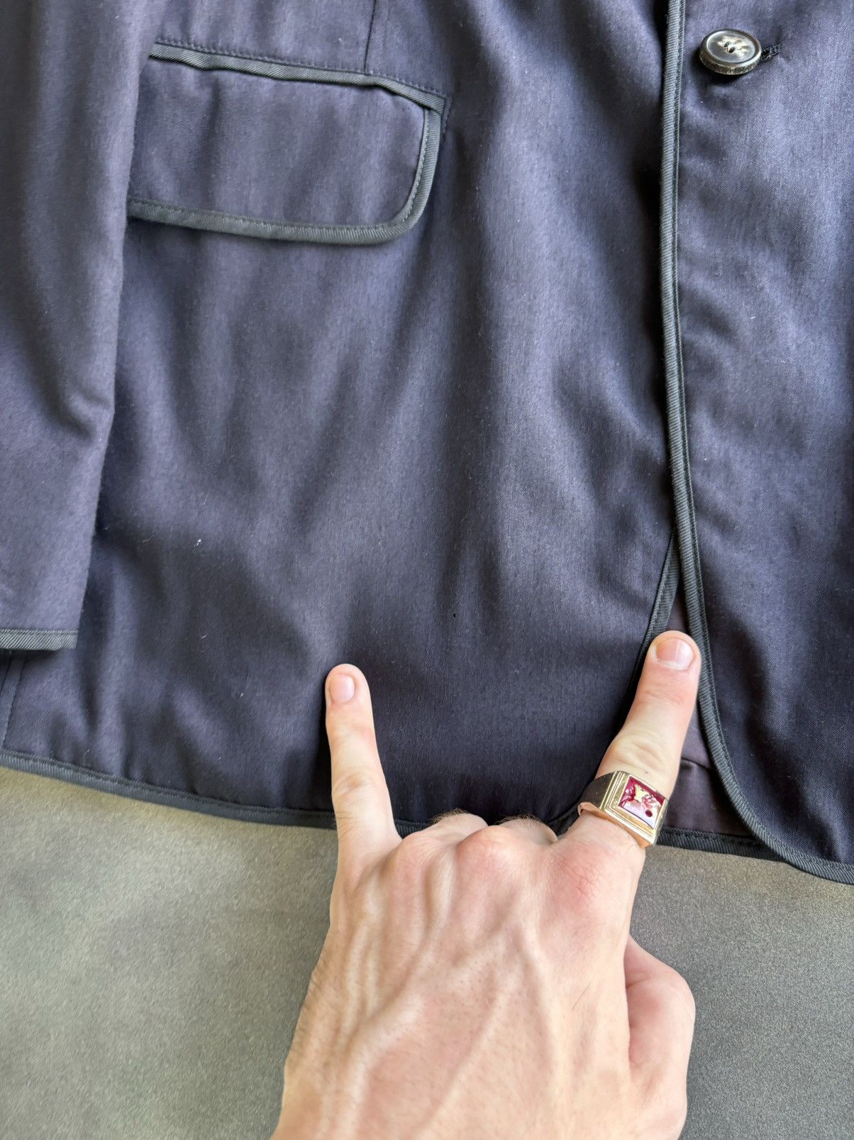 Designer × Dries Van Noten Dries Van Noten Blazer Shop Coat Chore Jacket Cashmere Silk Size 48S - 12 Thumbnail