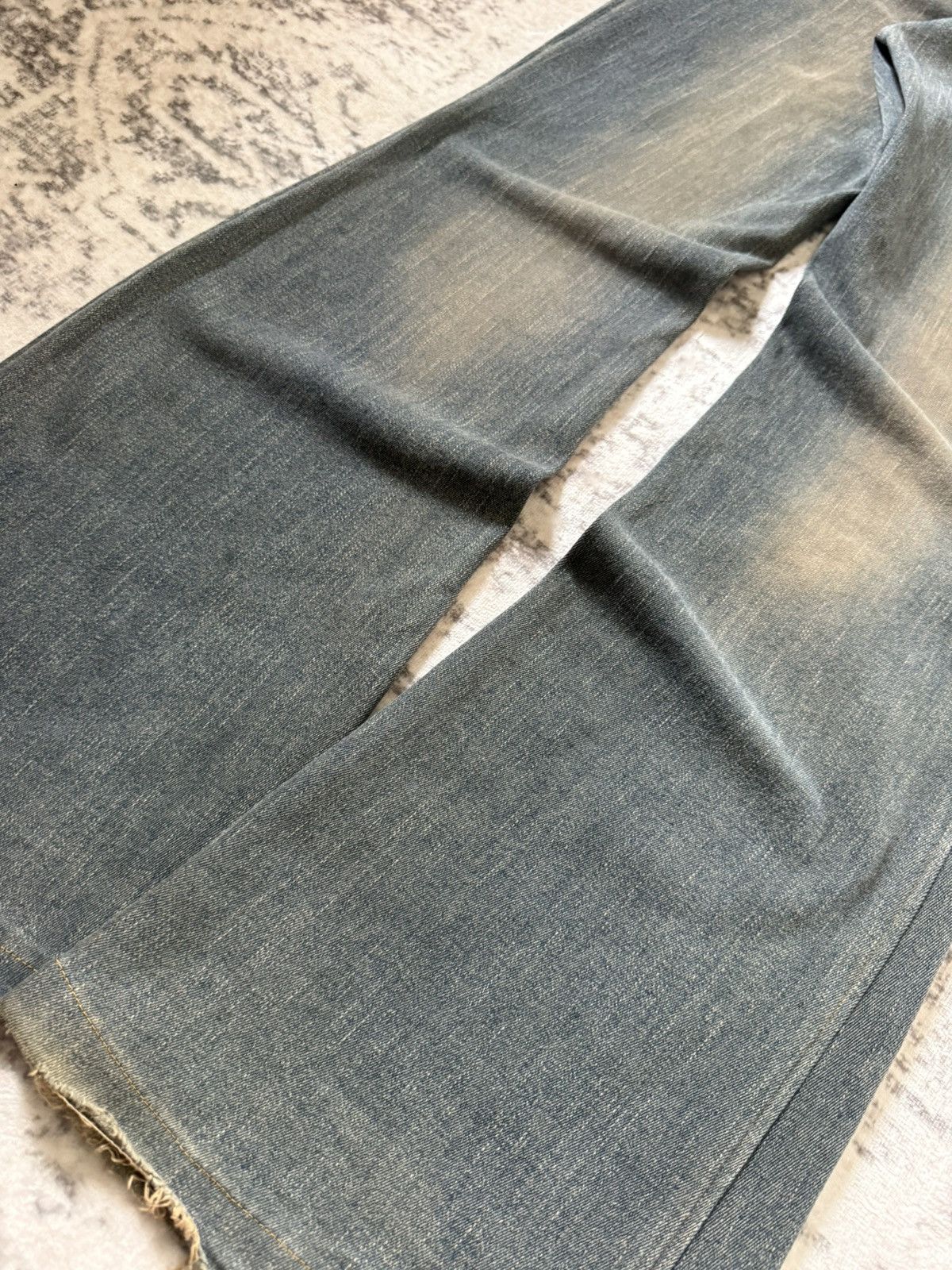 Tornado Mart Tornado Mart Artisanal Studded Tribal Mud Wash Flare Jeans Size US 29 - 19 Thumbnail