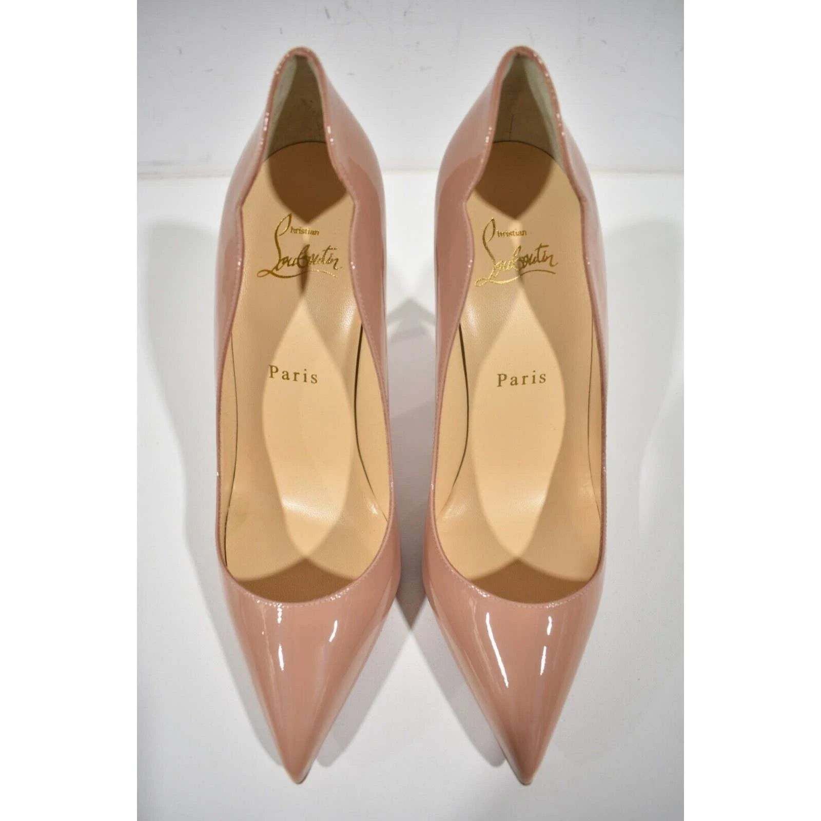 Christian Louboutin Christian Louboutin Hot Chick 100 Nude Patent Leather Size US 8 / IT 38 - 7 Thumbnail
