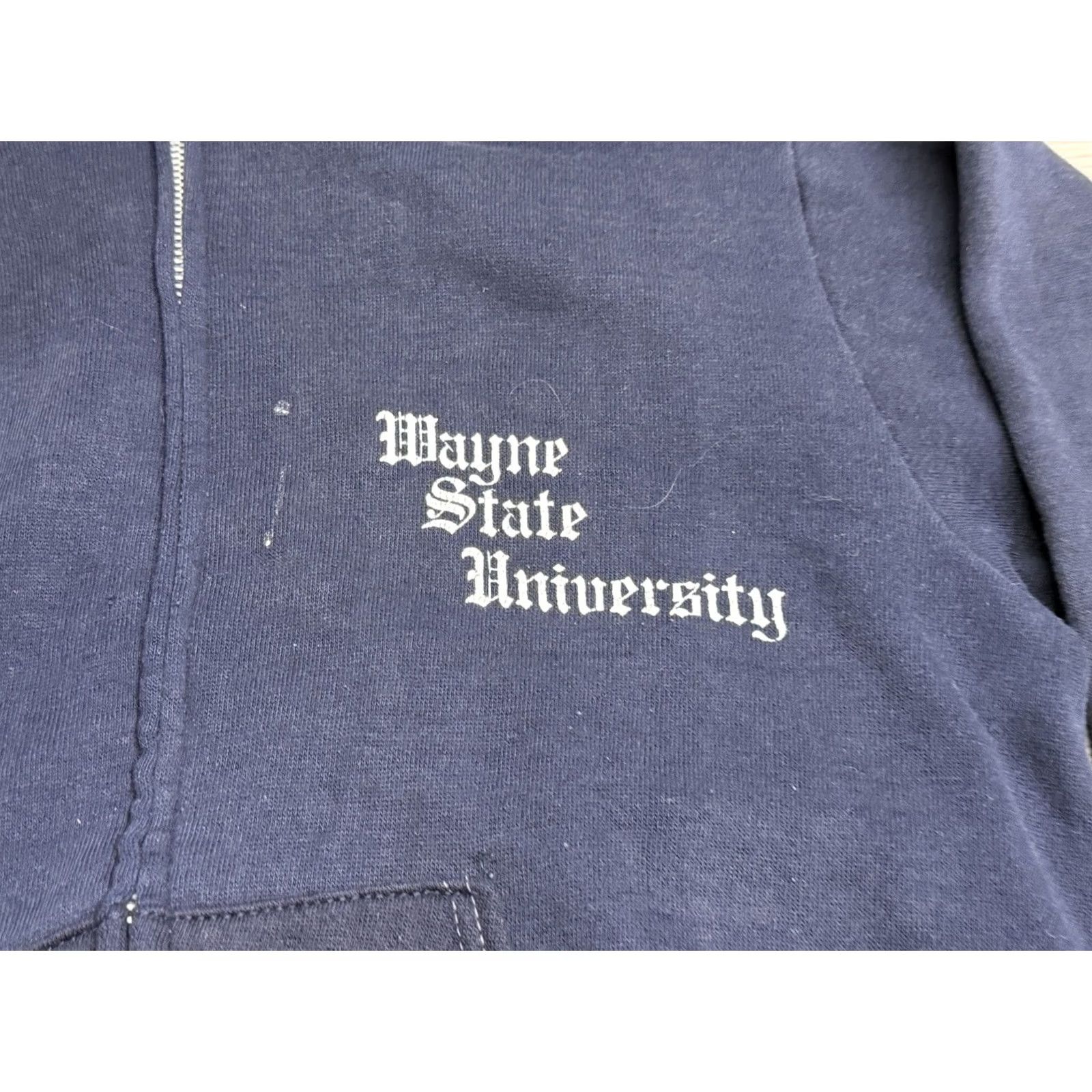Vintage VINTAGE Wayne State University Detroit Sweatshirt Zip Up Hoodie Size Small Blue Crew Neck Full Zip Mens S Size US S / EU 44-46 / 1 - 3 Thumbnail