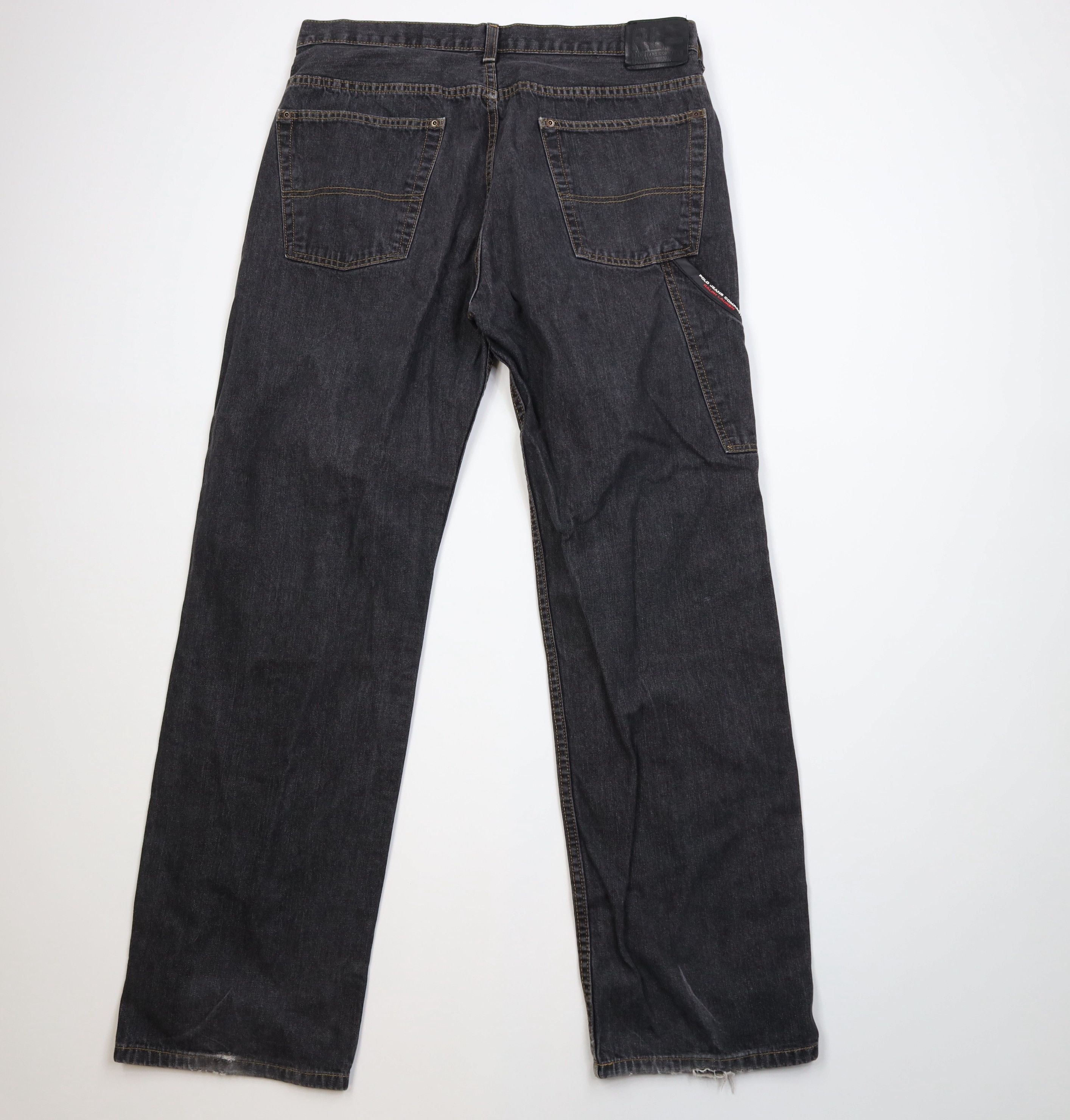 Ralph Lauren Vintage 90s Ralph Lauren Wide Leg Carpenter Jeans Black Size US 34 / EU 50 - 9 Thumbnail