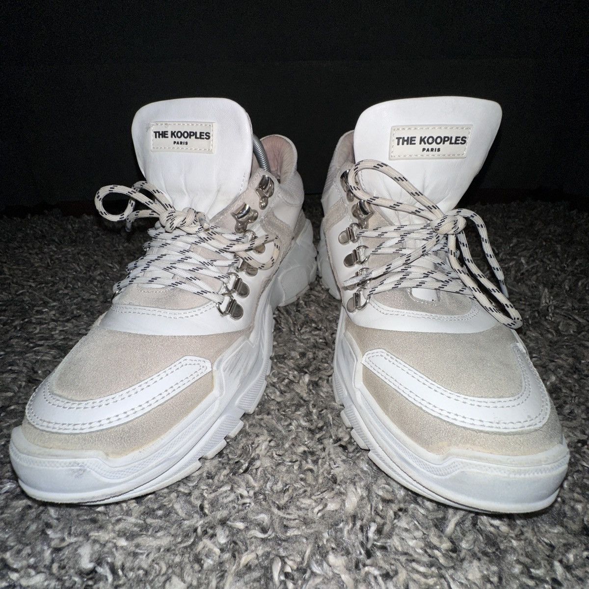 The Kooples The Kooples White Leather Chunky Sole Sneakers size 40 EU Size US 9 / IT 39 - 1 Thumbnail