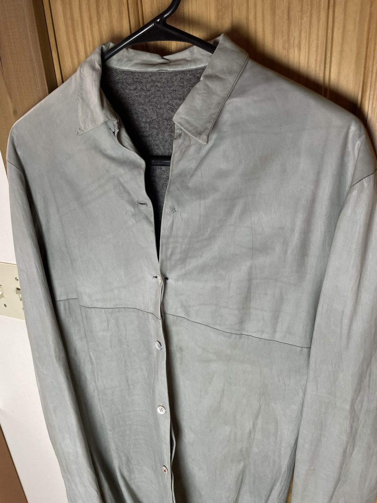 Ma+ M.A.+ Leather Button Shirt Maurizio Amadei Size US M / EU 48-50 / 2 - 22 Thumbnail