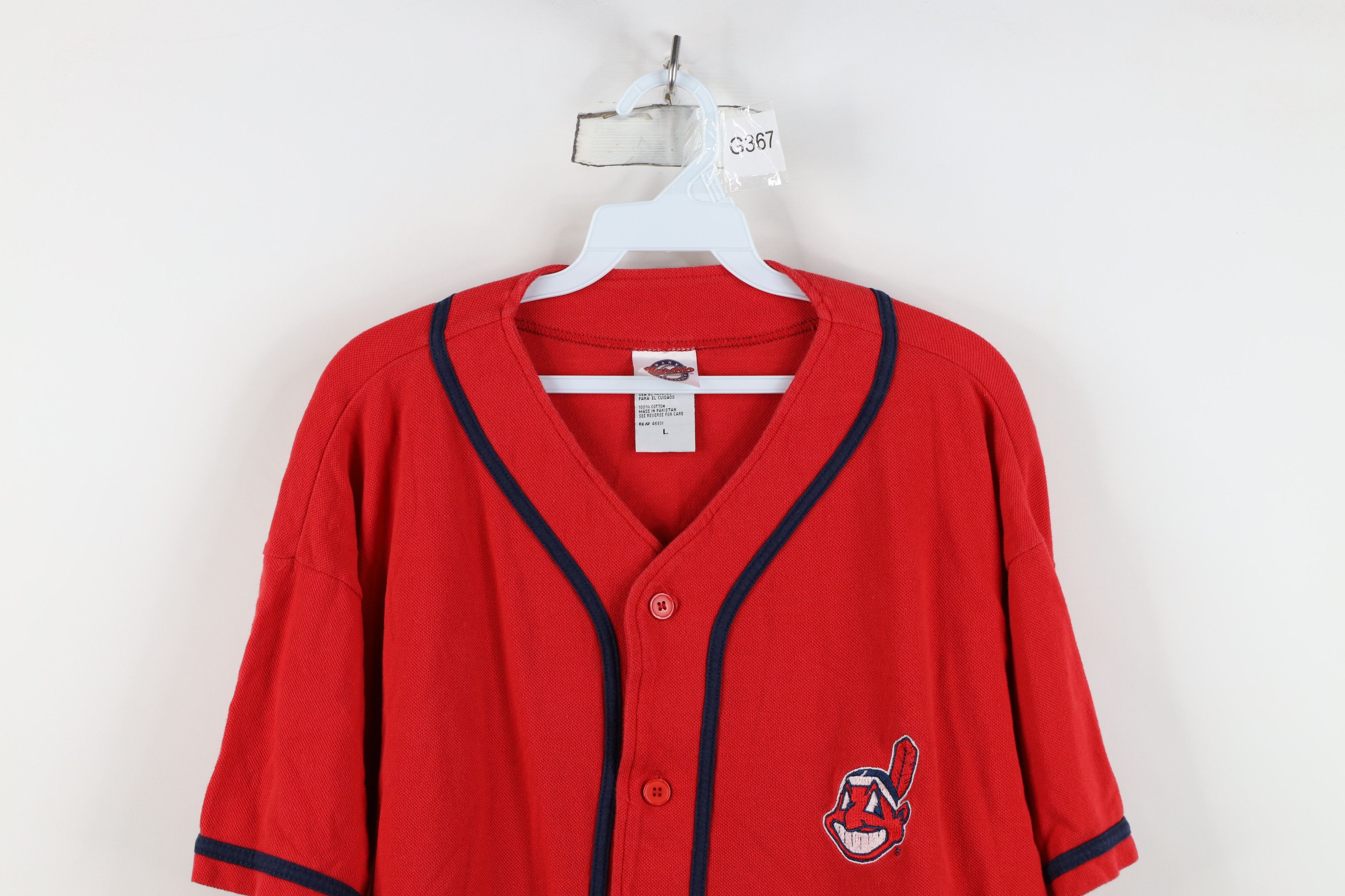 Vintage Vintage 90s Wahoo Cleveland Indians Baseball Jersey Red Size US L / EU 52-54 / 3 - 2 Thumbnail