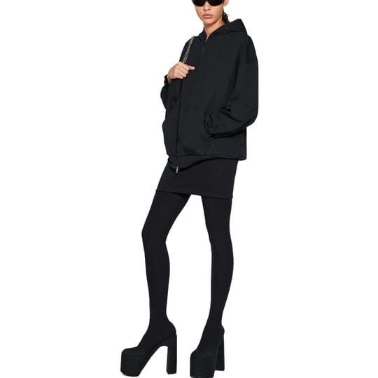 Balenciaga o1mt1gz1124 Paris Zip-Up Hoodie Small Fit in Black Size XS / US 0-2 / IT 36-38 - 5 Thumbnail