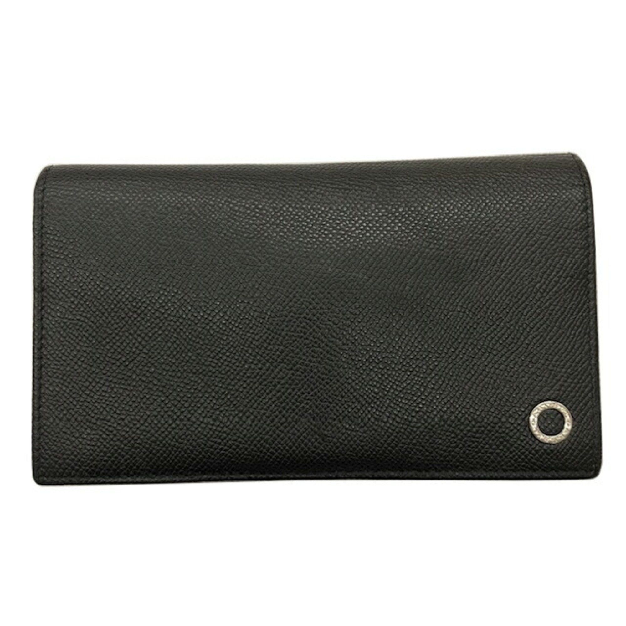 Bvlgari BVLGARI Bulgari Bi-fold Long Wallet 30398 Man Grain Calf Leather Black Men's Size ONE SIZE - 1 Thumbnail