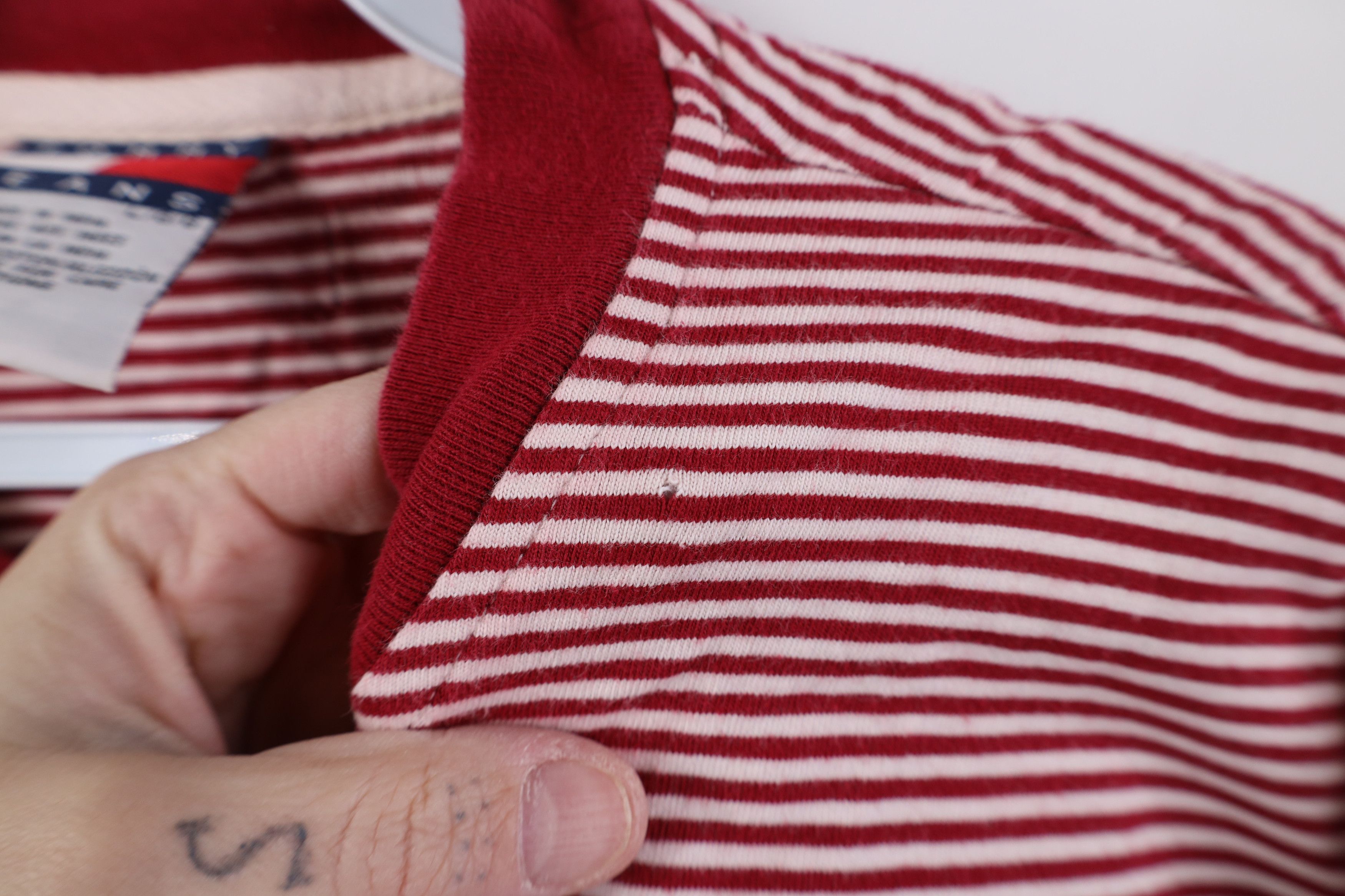 Tommy Hilfiger Vintage 90s Tommy Hilfiger Cane Striped Short Sleeve T-Shirt Size US L / EU 52-54 / 3 - 5 Thumbnail