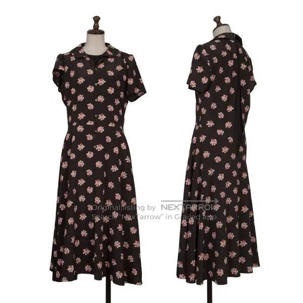 Comme des Garcons Comme Des Garcons Black Retro Flower Dress Size S / US 4 / IT 40 - 1 Thumbnail