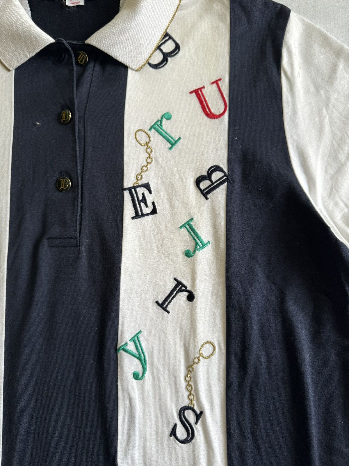Burberry Vintage Burberry Alphabet Stripes Shirt Size US M / EU 48-50 / 2 - 5 Thumbnail