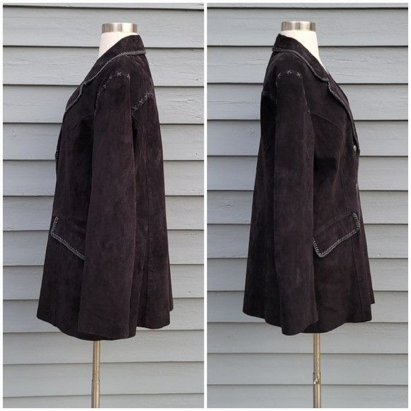 Vintage Vintage 90s y2k Cripple Creek Black Leather Whipstitch Weste Size XXL / US 16-18 / IT 52-54 - 3 Thumbnail