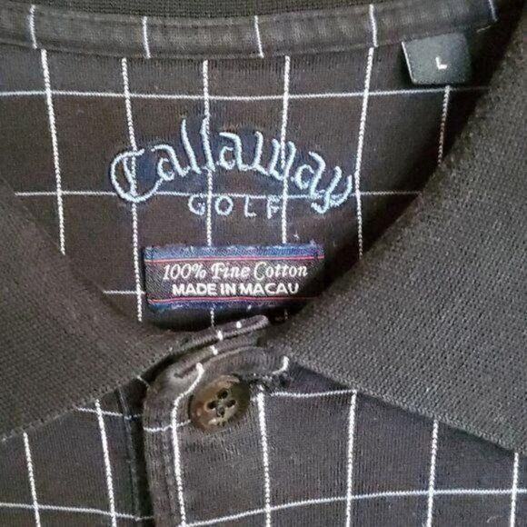 Callaway Golf Callaway Golf Black Striped Polo Sz. L Shirt Size US L / EU 52-54 / 3 - 3 Thumbnail