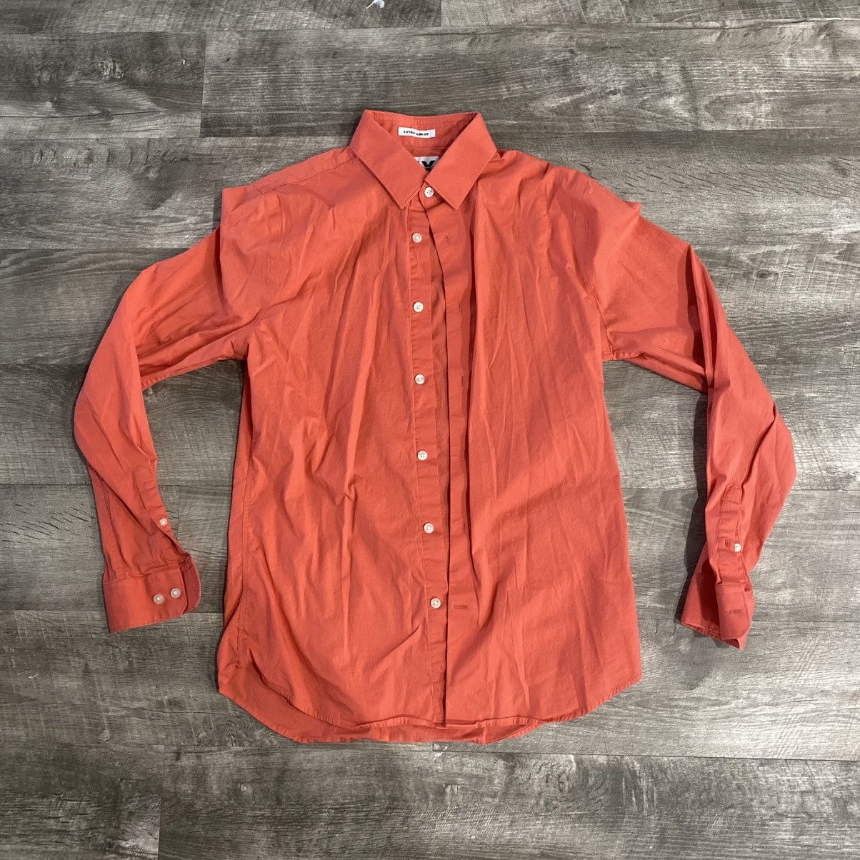 Express Express button up Men size medium 15-15 1/2 (Peach, 2014) Size US M / EU 48-50 / 2 - 1 Thumbnail
