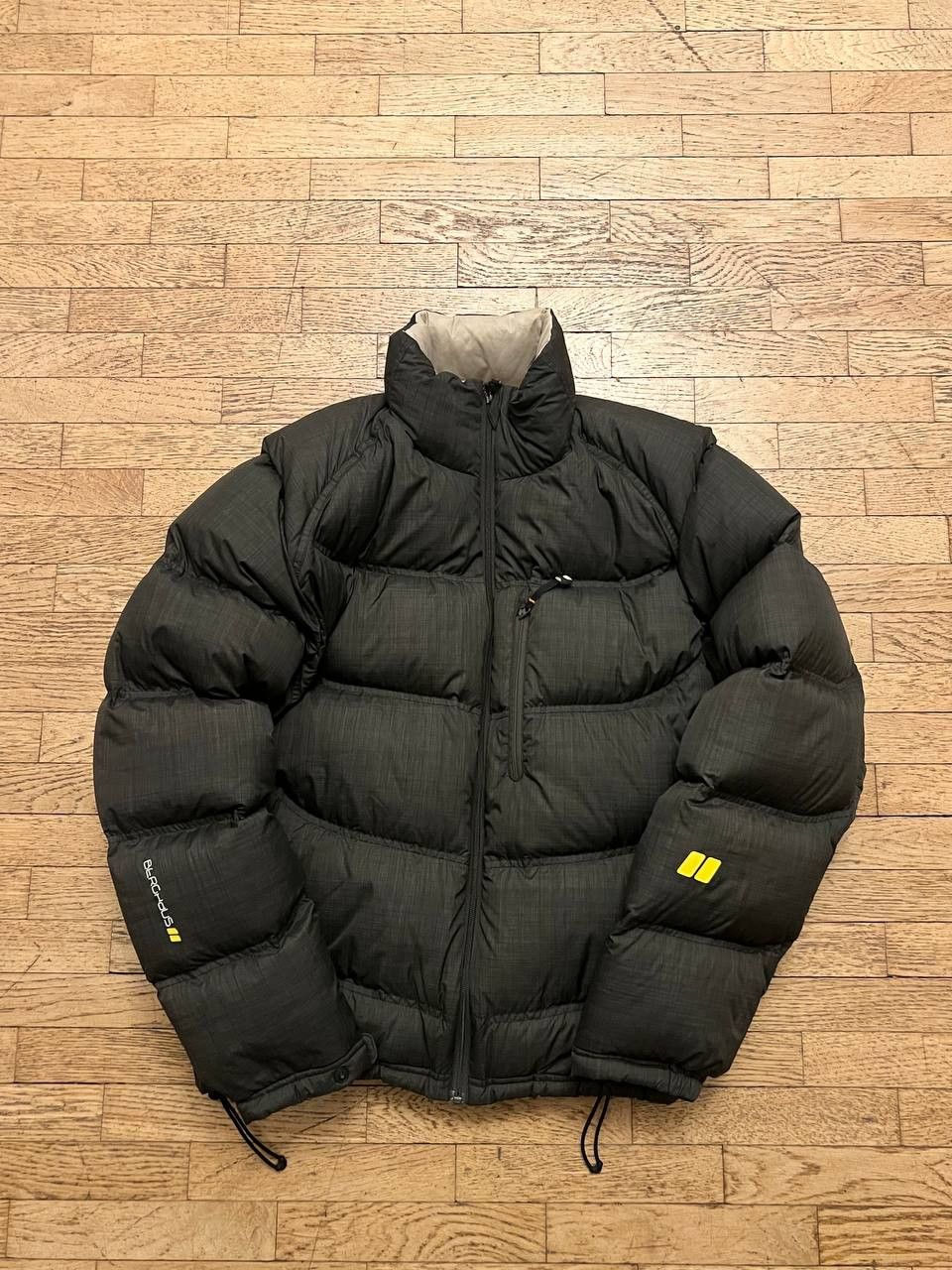 image of Vintage Winter Warm Berghaus Nylon Fluff Puffer Down Jacket in Black, Men's (Size Large)
