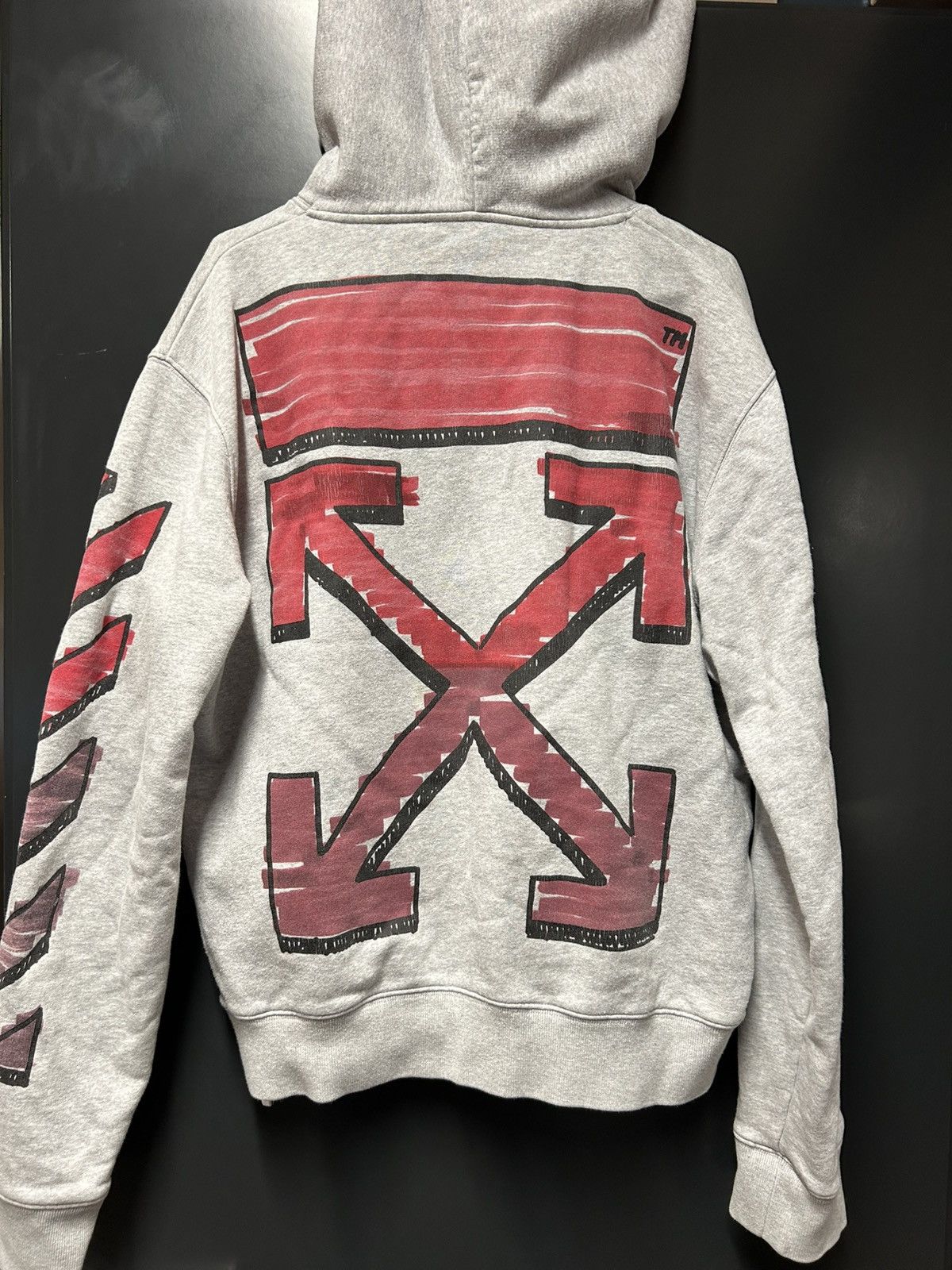Off-White Off-White Grey Slim Marker Hoodie Size US L / EU 52-54 / 3 - 2 Thumbnail