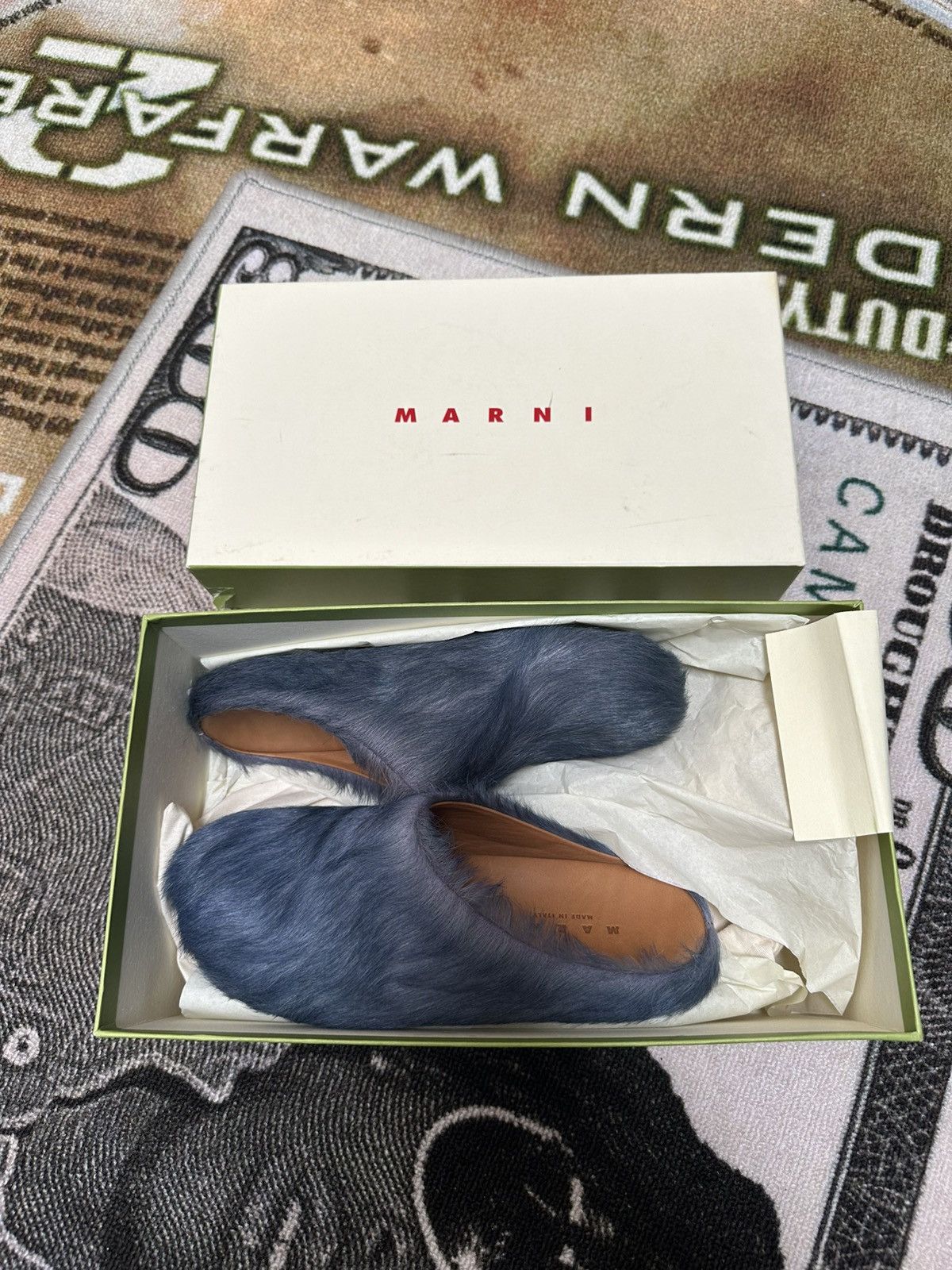 Marni MARNI Long Hair Calfskin Fussbett Sabot Mule Size US 6 / IT 36 - 8 Thumbnail