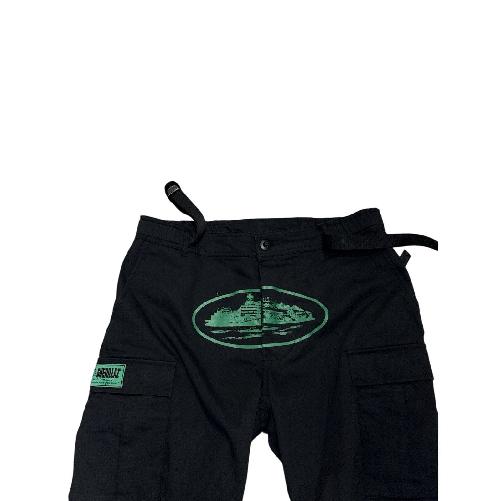 Corteiz Corteiz CRTZ Cargo Pants Black Green Alcatraz Logo Size 2XL Size US 38 / EU 54 - 2 Thumbnail