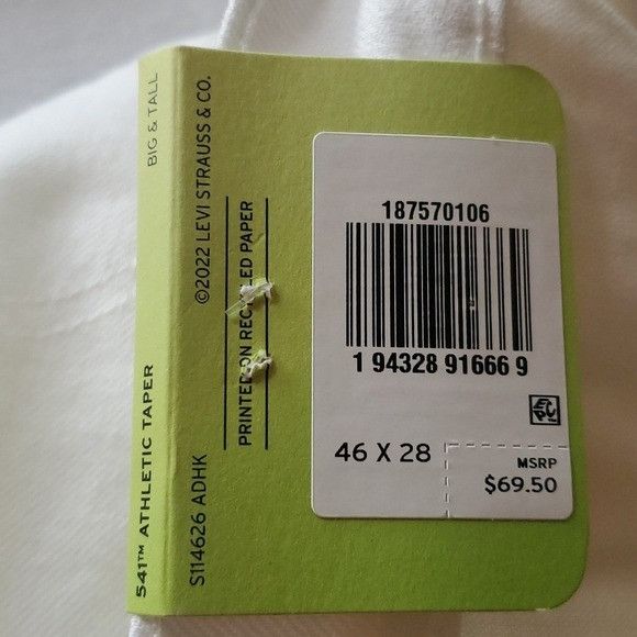 Levi's Levi's 541 Flex Athletic Taper Stretch White Sz. 46x28 Jeans Size US 44 / EU 60 - 4 Thumbnail