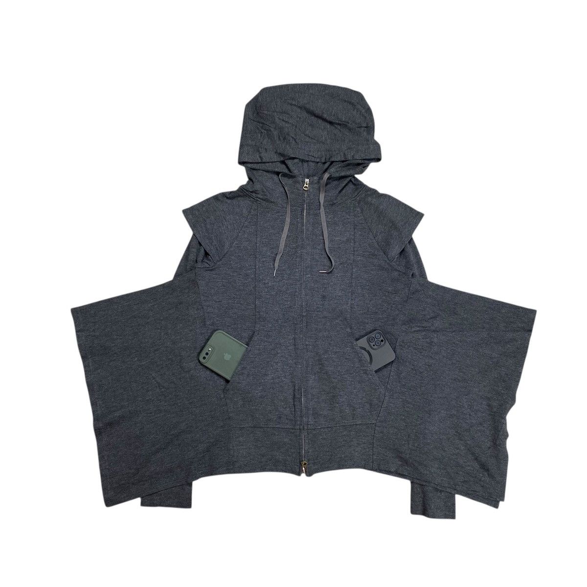 Marithe + Francois Girbaud Rare MFG Batwing Two-Way Zip Hoodie Size US L / EU 52-54 / 3 - 2 Thumbnail