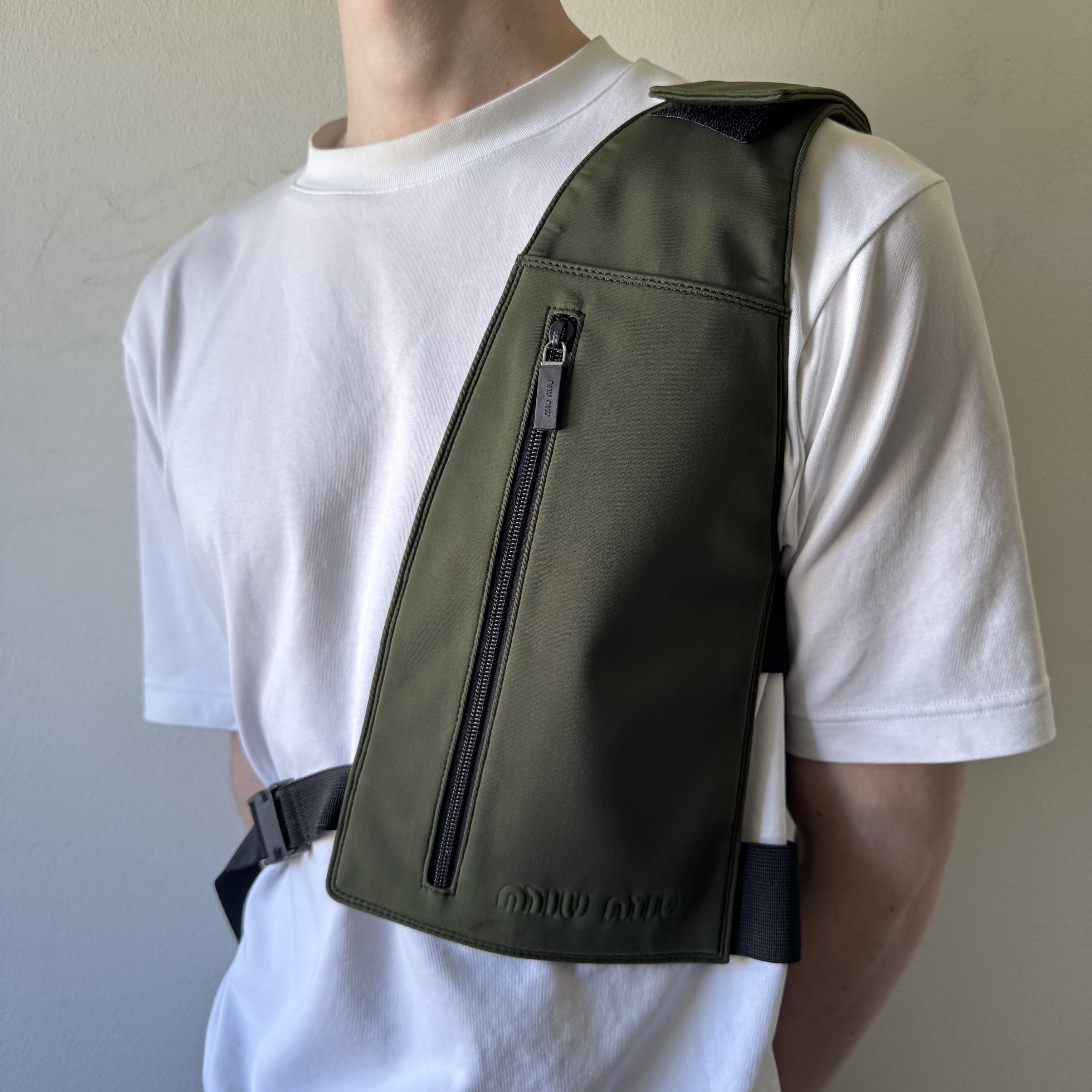 Pre-owned Miu Miu Ss1999 Holster Crossbody Bag In Green