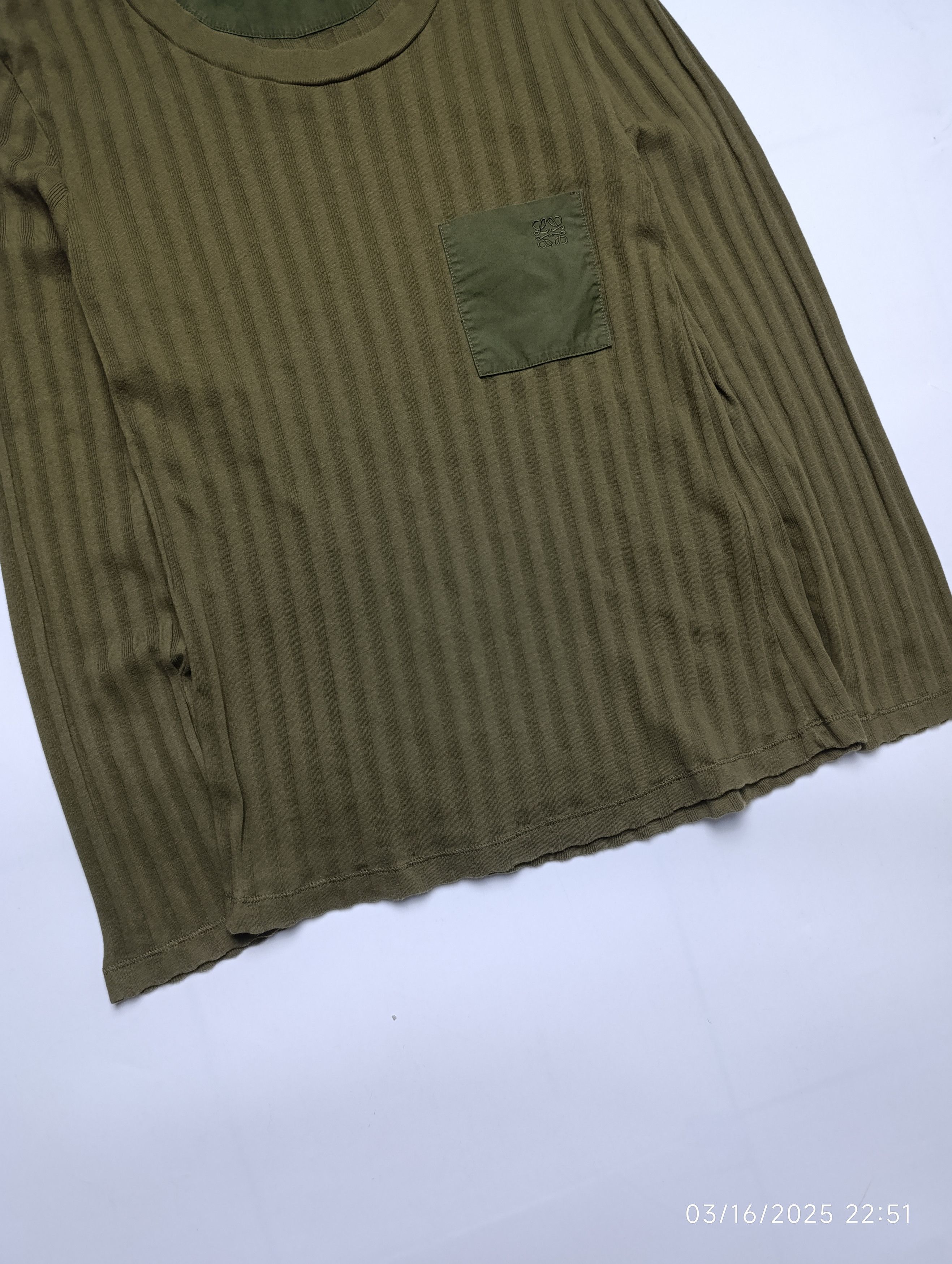 Loewe LOEWE ANAGRAM POCKET RIB-KNIT IN KHAKI GREEN Size M / US 6-8 / IT 42-44 - 5 Thumbnail