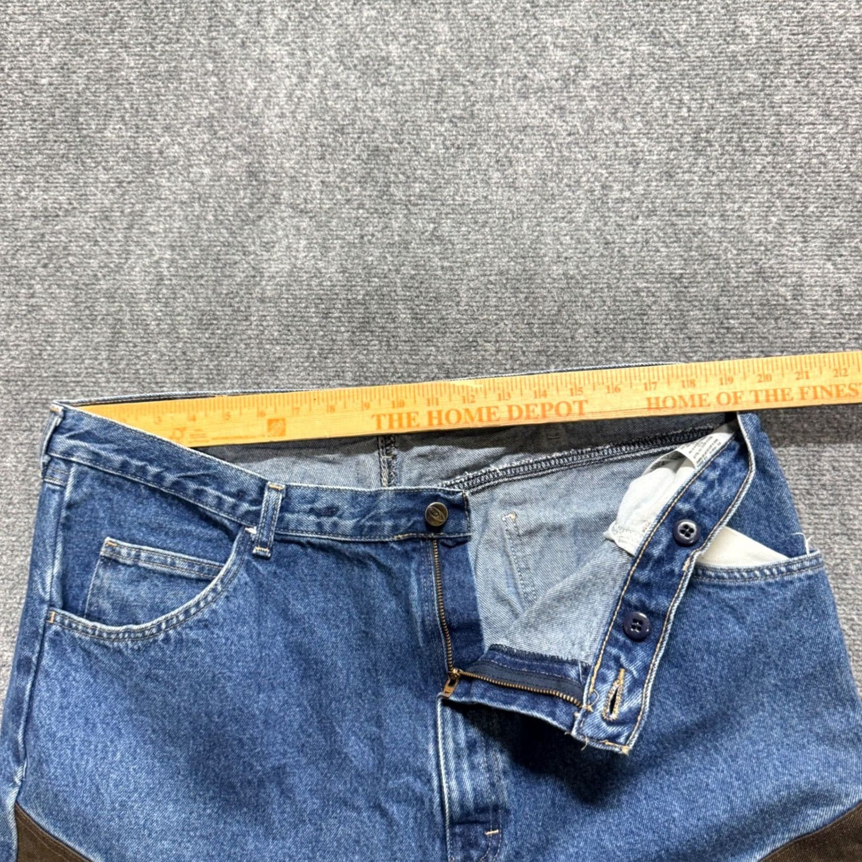 Wrangler VINTAGE Wrangler Pro Gear Jeans Men 38x32 Blue Brown Workwear Canvas Overlay Straight Denim Pants Mens Regular Size 38 Blue Brown Distressed Size US 38 / EU 54 - 4 Thumbnail