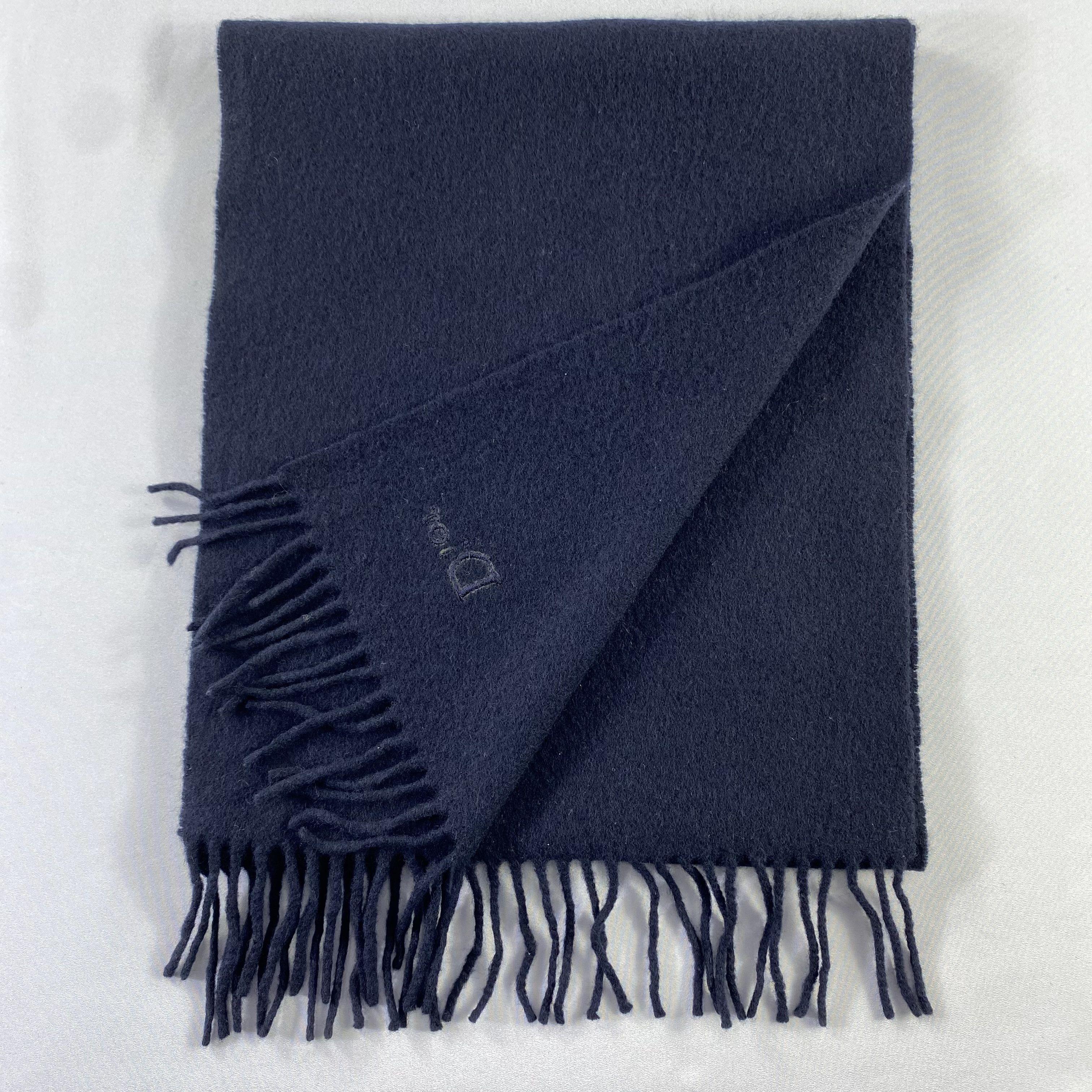 Christian Dior Monsieur × Vintage Christian Dior Scarf Plain Neck Wrap Wool Muffler Size ONE SIZE - 4 Thumbnail