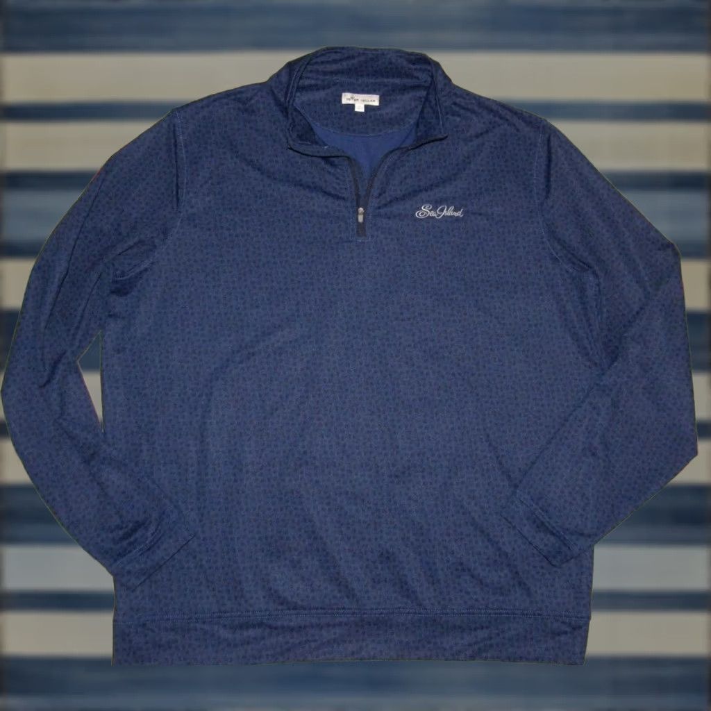 Peter Millar PETER MILLAR Skull All Over Print Perth Performance Sweater Sea Island XL Men Pullover Blue XL 89% Polyester 11% Spandex Size US XL / EU 56 / 4 - 1 Thumbnail
