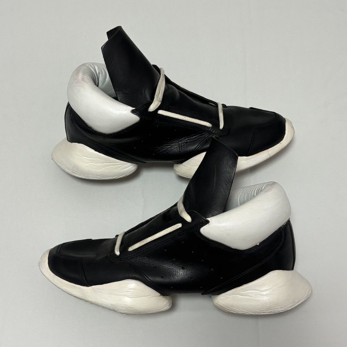 Adidas × Rick Owens Rick Owens x Adidas Tech Runner Black Leather (SS14 Vicious) Size US 11 / EU 44 - 1 Thumbnail