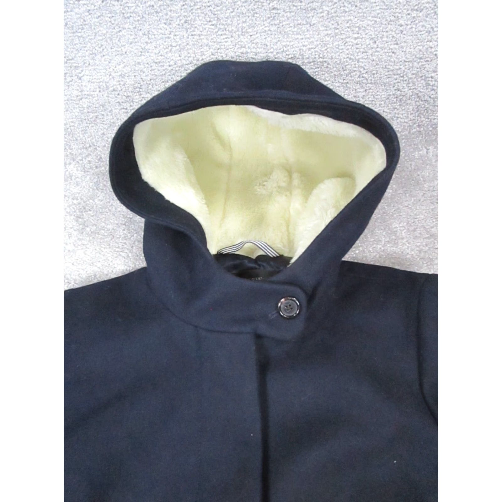 J.Crew VINTAGE J.Crew Overcoat Womens 8 Blue Wool Hooded Parka Size M / US 6-8 / IT 42-44 - 2 Thumbnail