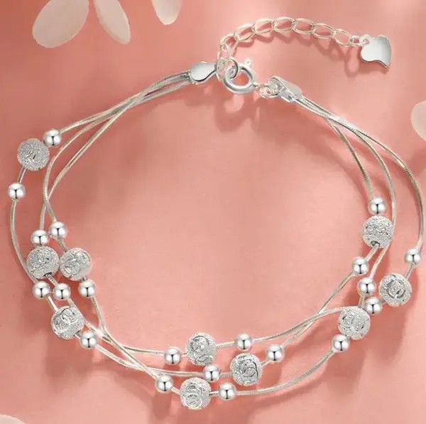 Jewelry Triple Layer Ball Chain Bracelet Size ONE SIZE - 1 Thumbnail