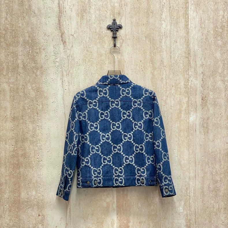 Gucci Gucci Popular blue old-fashioned full-print denim jacket 25 Size XS / US 0-2 / IT 36-38 - 2 Thumbnail