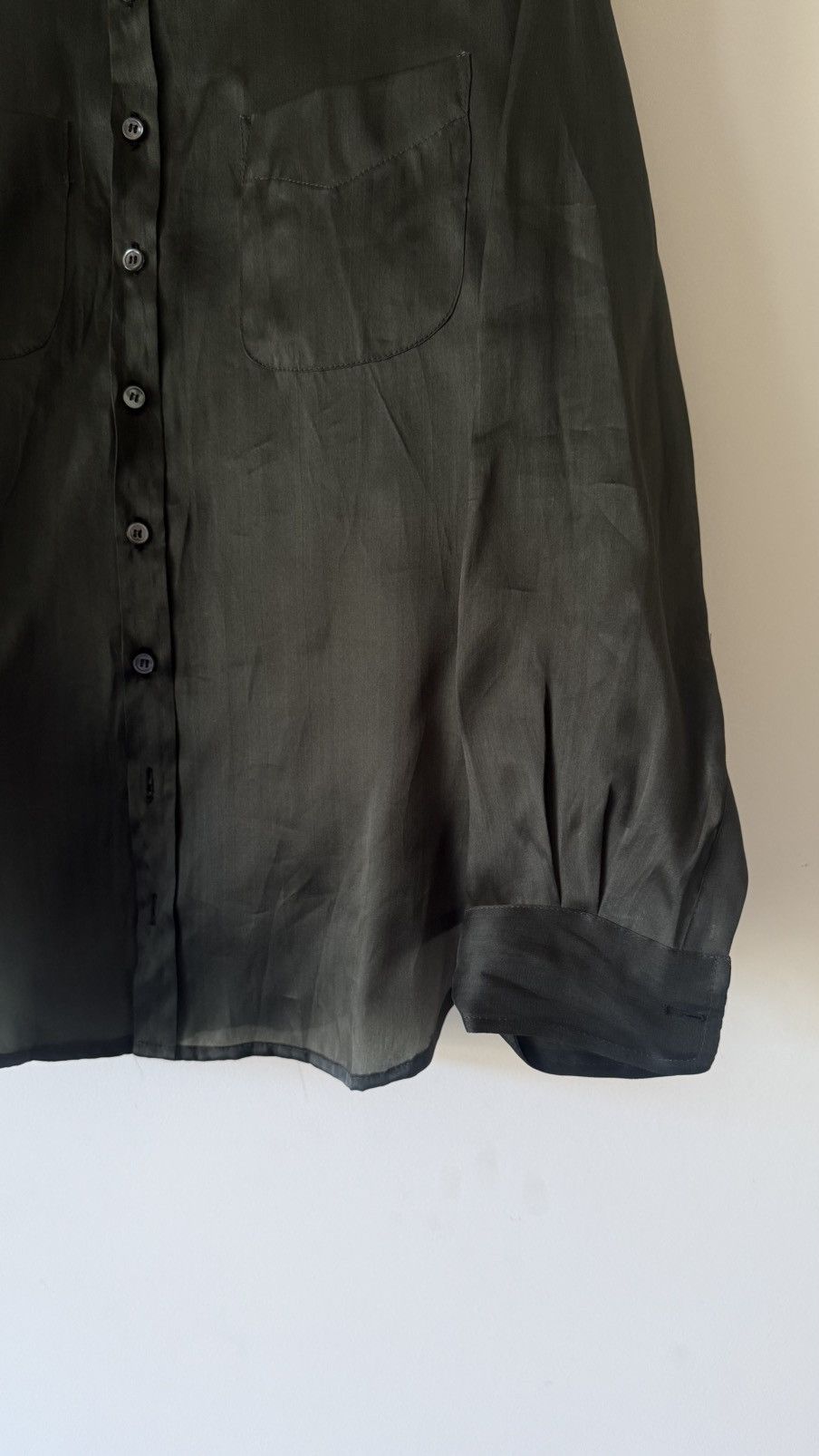 Paul Harnden Shoemakers Forest green silk shirt Size US L / EU 52-54 / 3 - 2 Thumbnail
