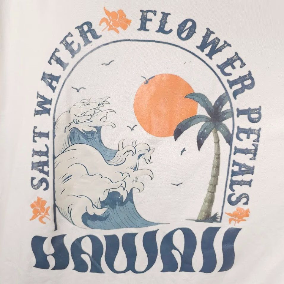 Vintage Hawaii T Shirt Mens Large White Salt Water Flower Petals Travel Destination Shirt Mens Size US L / EU 52-54 / 3 - 3 Thumbnail