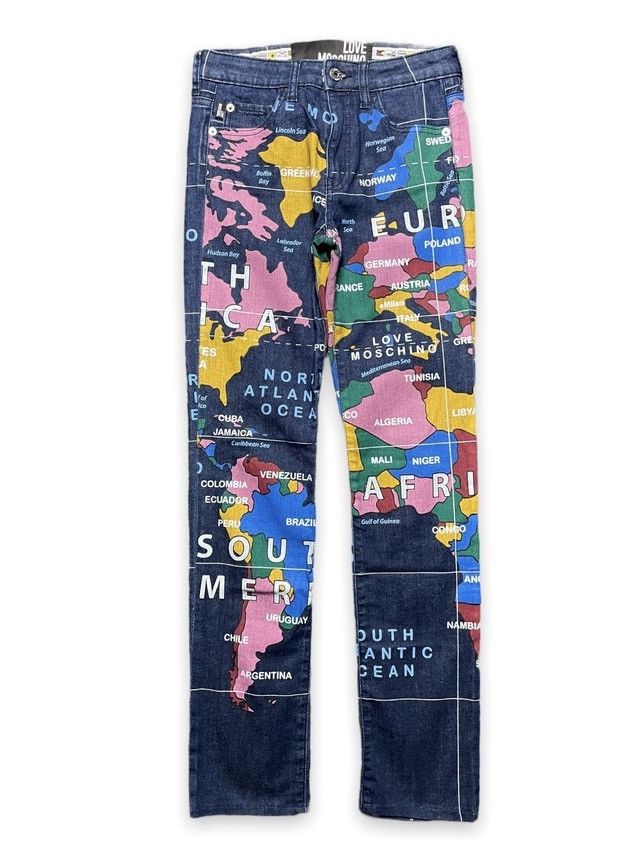 Moschino Love Moschino World Map Denim Size US 34 / EU 50 - 9 Thumbnail