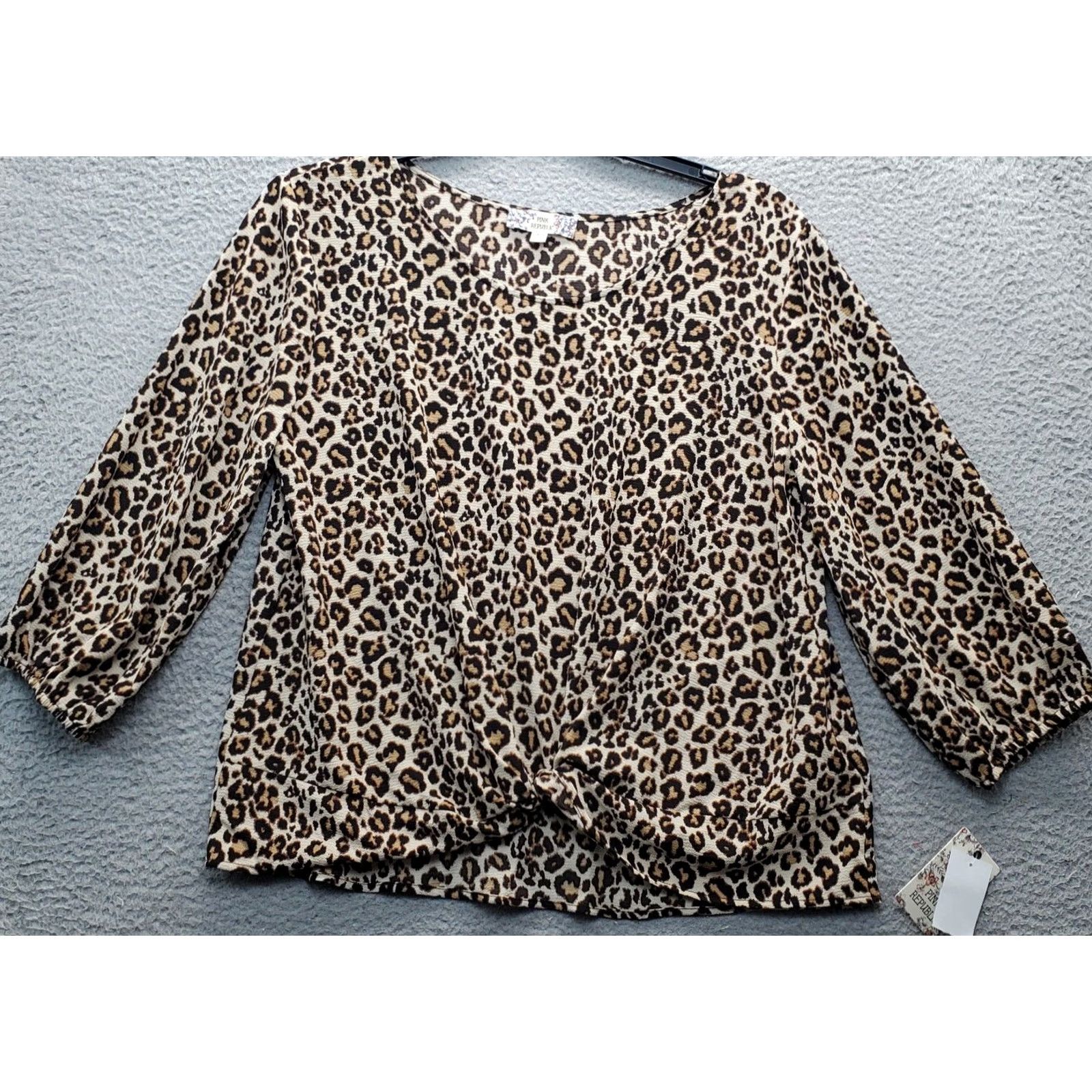 Vintage Leopard Pink Republic Blouse Womens XL Long Sleeve Scoop Neck Multi Leopard Size XL / US 12-14 / IT 48-50 - 2 Thumbnail