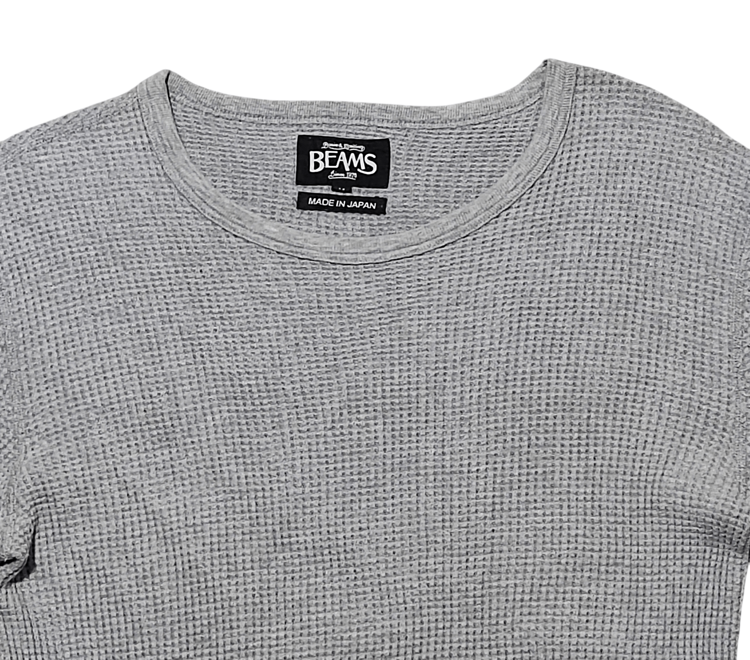 Beams Plus BEAMS Japan Waffle Knit Thermal Long Sleeve Heather Grey Size M / US 6-8 / IT 42-44 - 3 Thumbnail