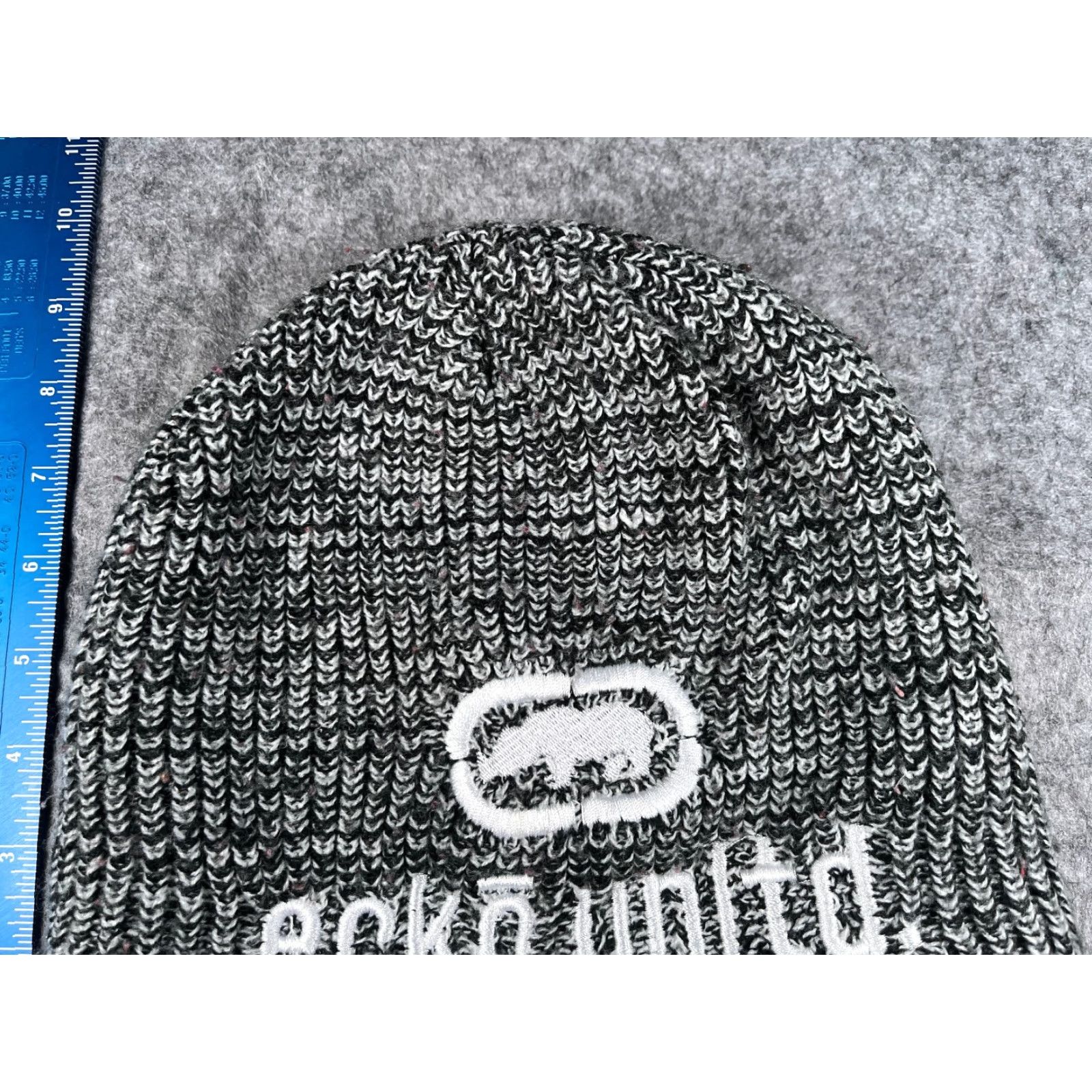 Ecko Unltd. Ecko Unltd Beanie Adult One Size White Black Knit Hat Ski Logo Mens Size ONE SIZE - 3 Thumbnail