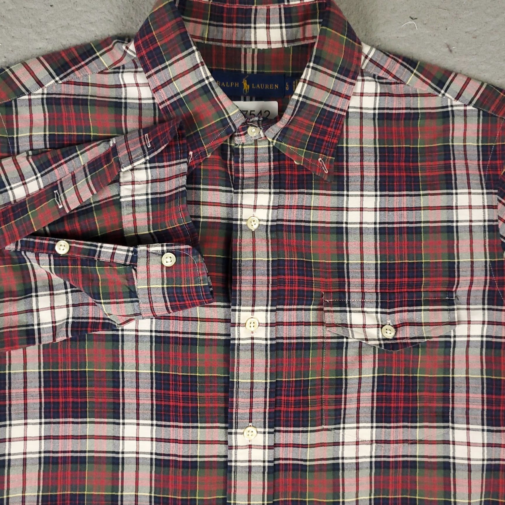 Ralph Lauren Ralph Lauren Shirt Mens Large Red Plaid Button-Up Long Sleeve Casual Classic Preppy American Size US L / EU 52-54 / 3 - 2 Thumbnail