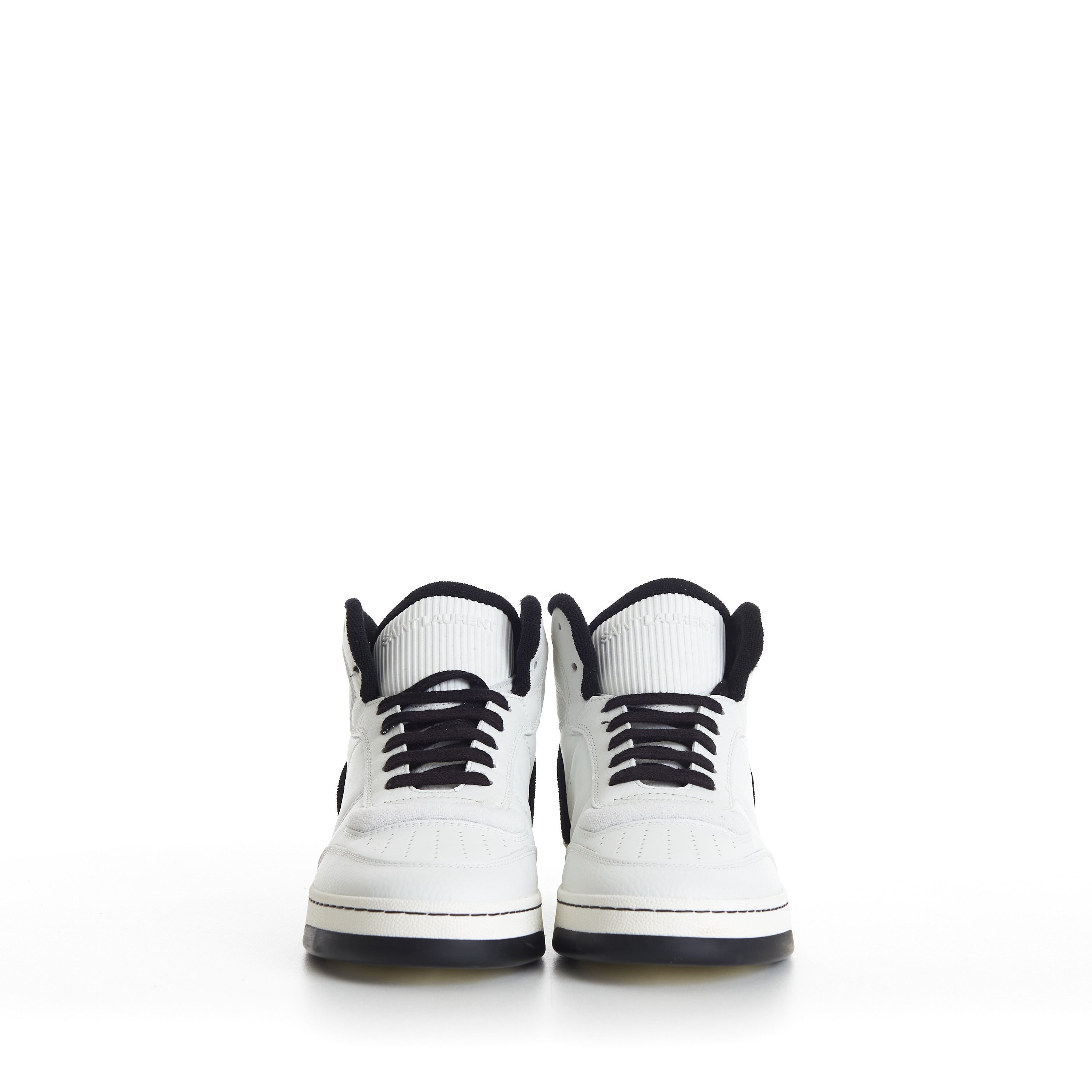 Saint Laurent Paris SL/80 White Mid-top Sneakers - Smooth & Grained Leather Size US 9 / EU 42 - 3 Thumbnail